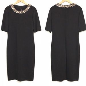 ST. JOHN stunning dress with hand beading collar, like new, DISCOUNTED PRICE!